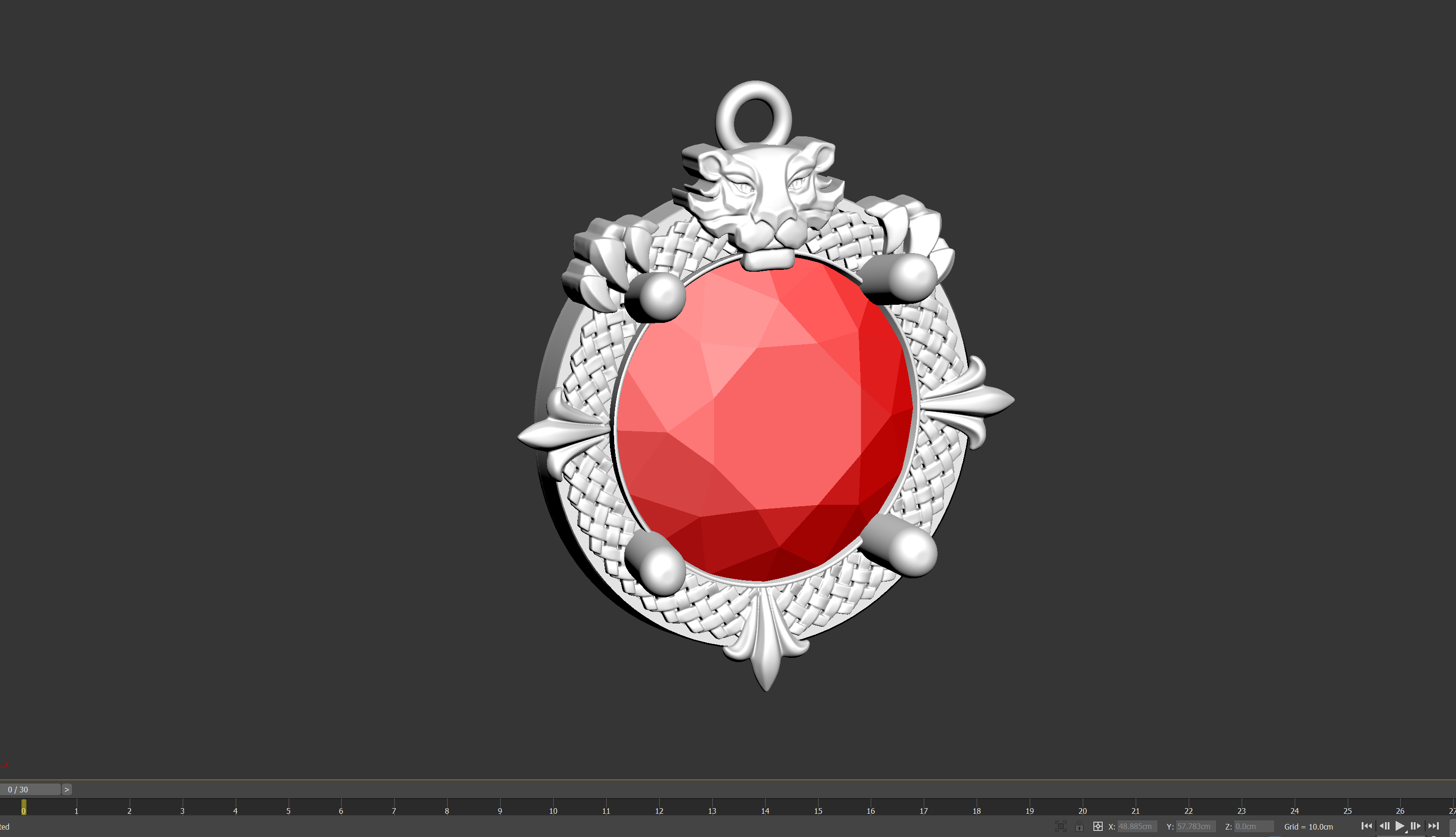 Diamond Guard Lion pendant jewelry gold necklace medallion 3D print model
