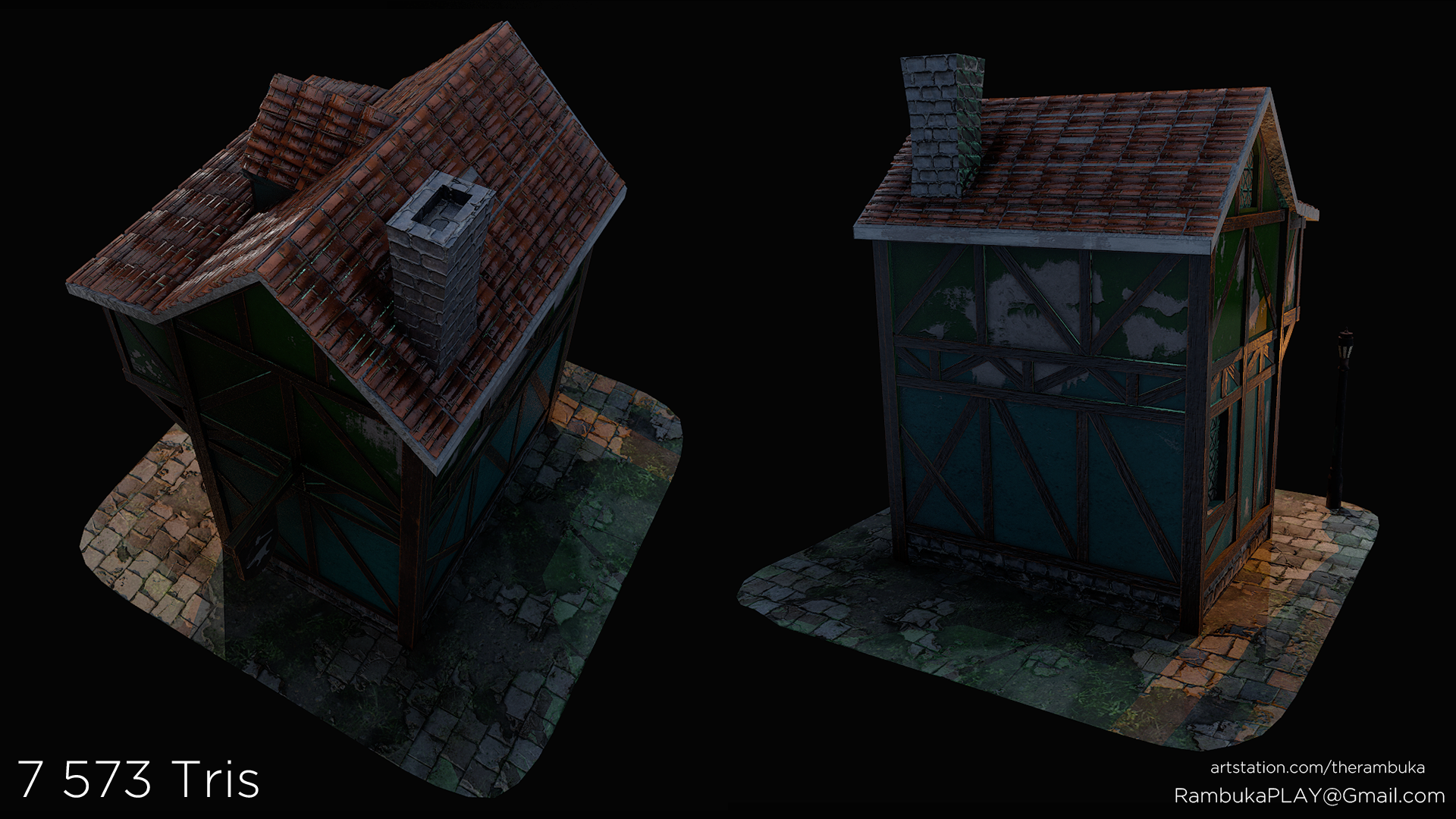 Blacksmith House - Medieval Low-poly 3D model