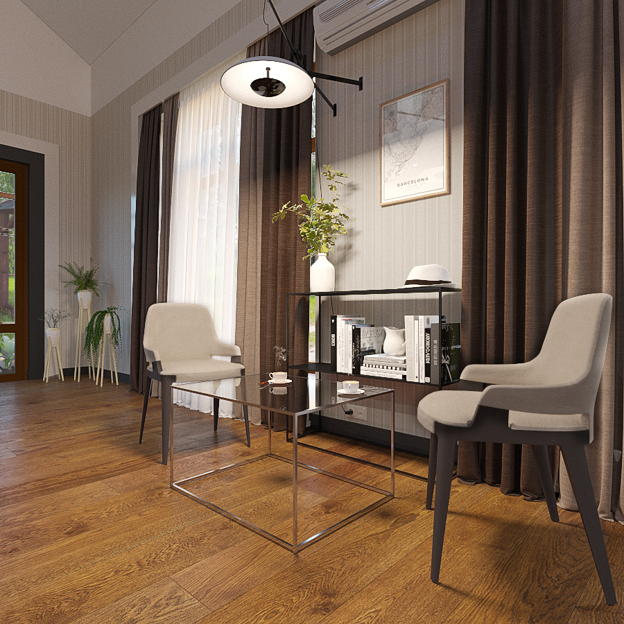 Livingroom design and 3d visualization