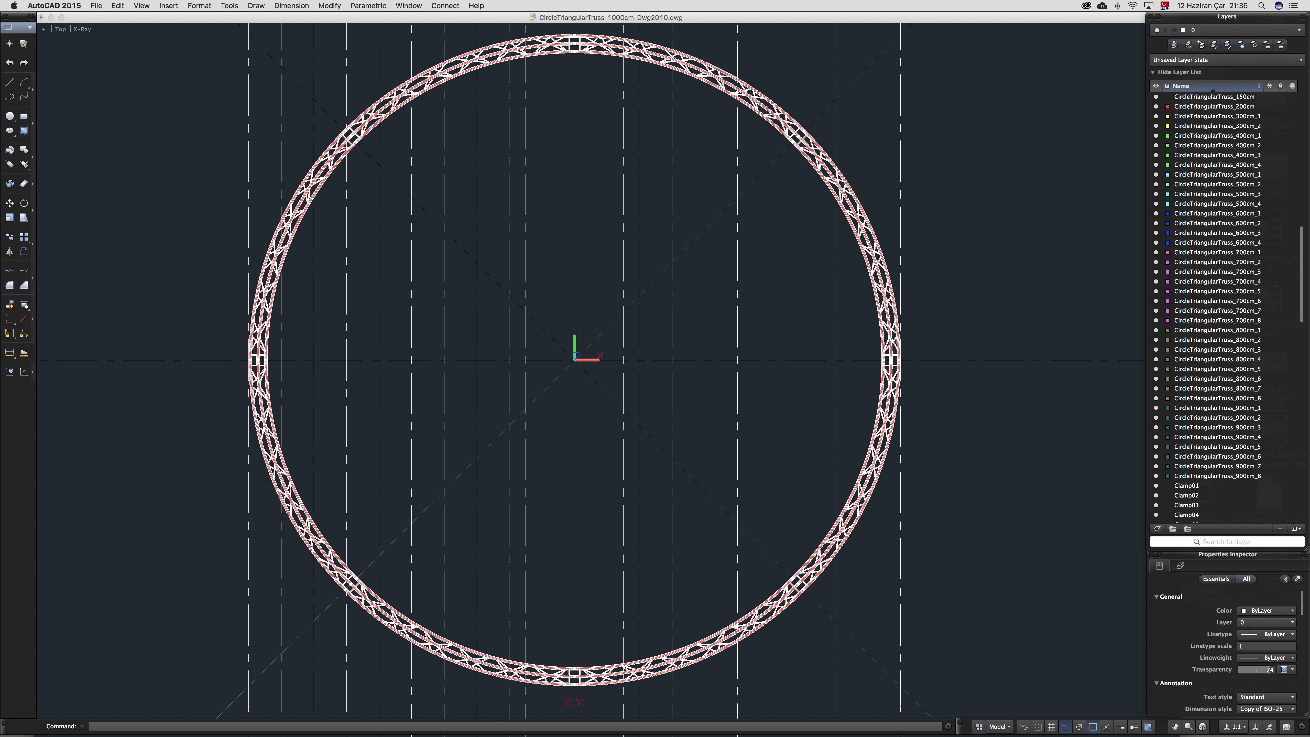 Circle Triangular Truss (Full diameter 1000cm) 
