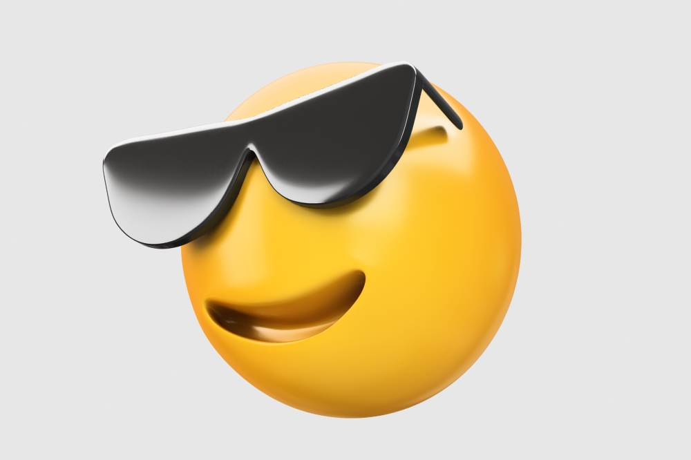 Emoji smiling face with sunglasses 3D model