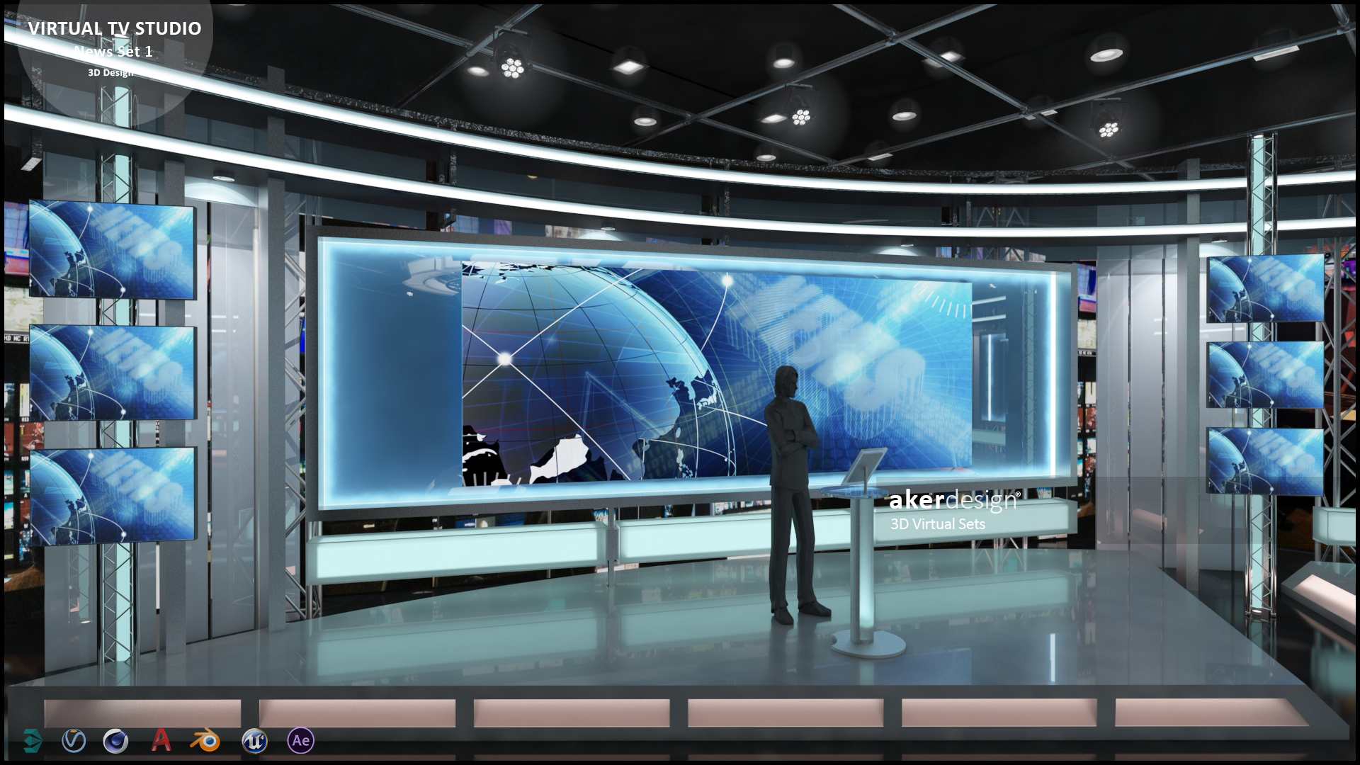 Virtual TV Studio Sets - 3D Model Designs