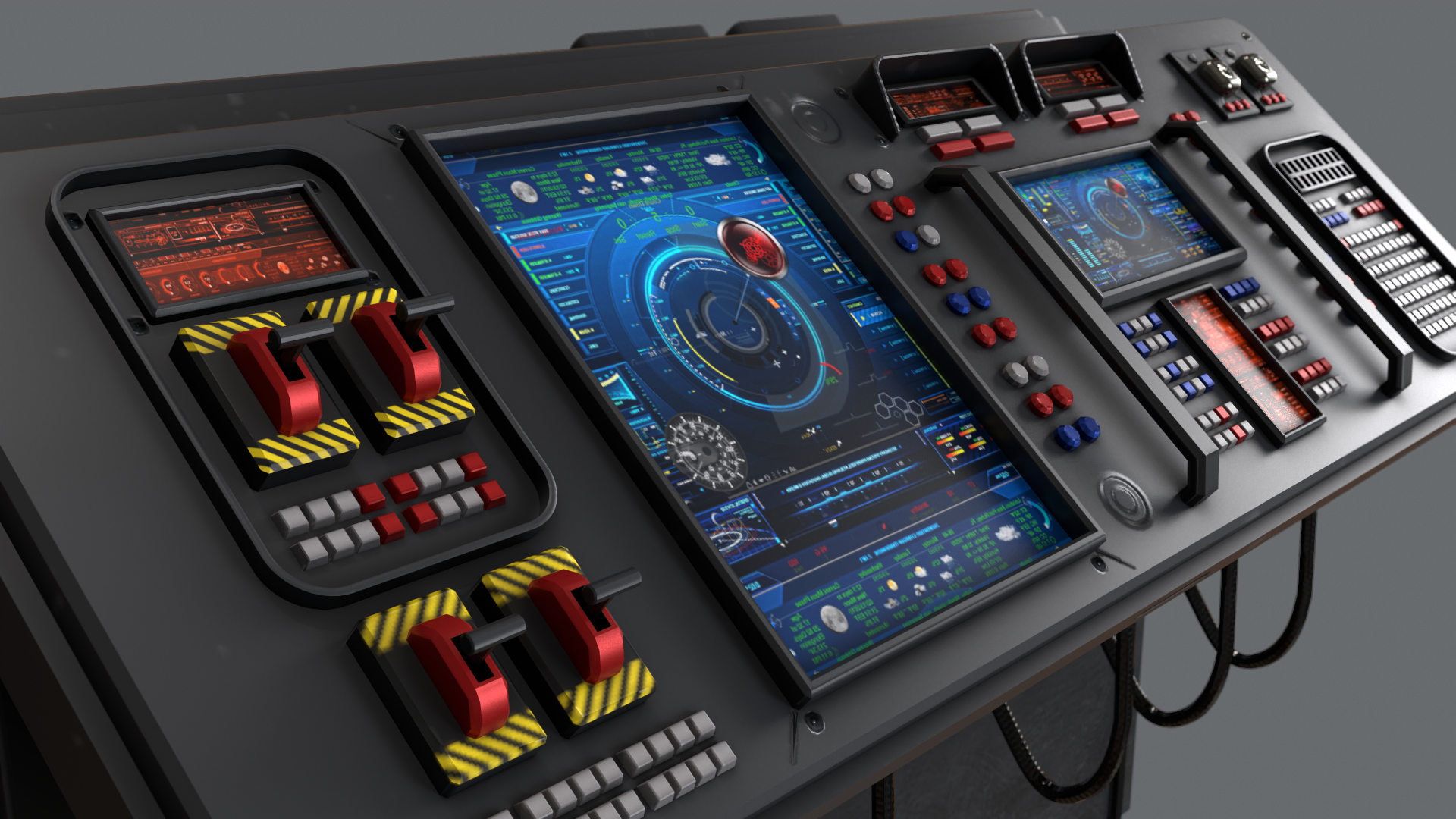 Sci-Fi Computer Control Terminal VR / AR / low-poly 3d model
