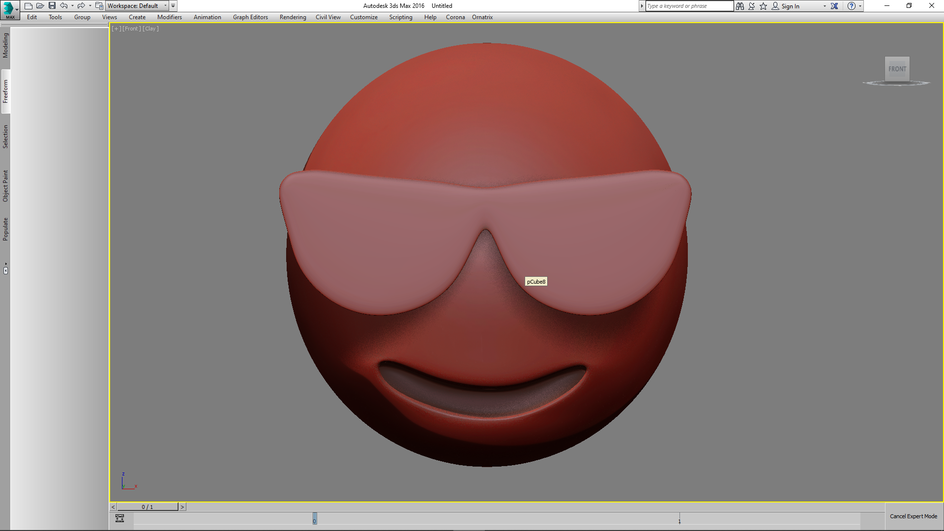 Emoji smiling face with sunglasses 3D model