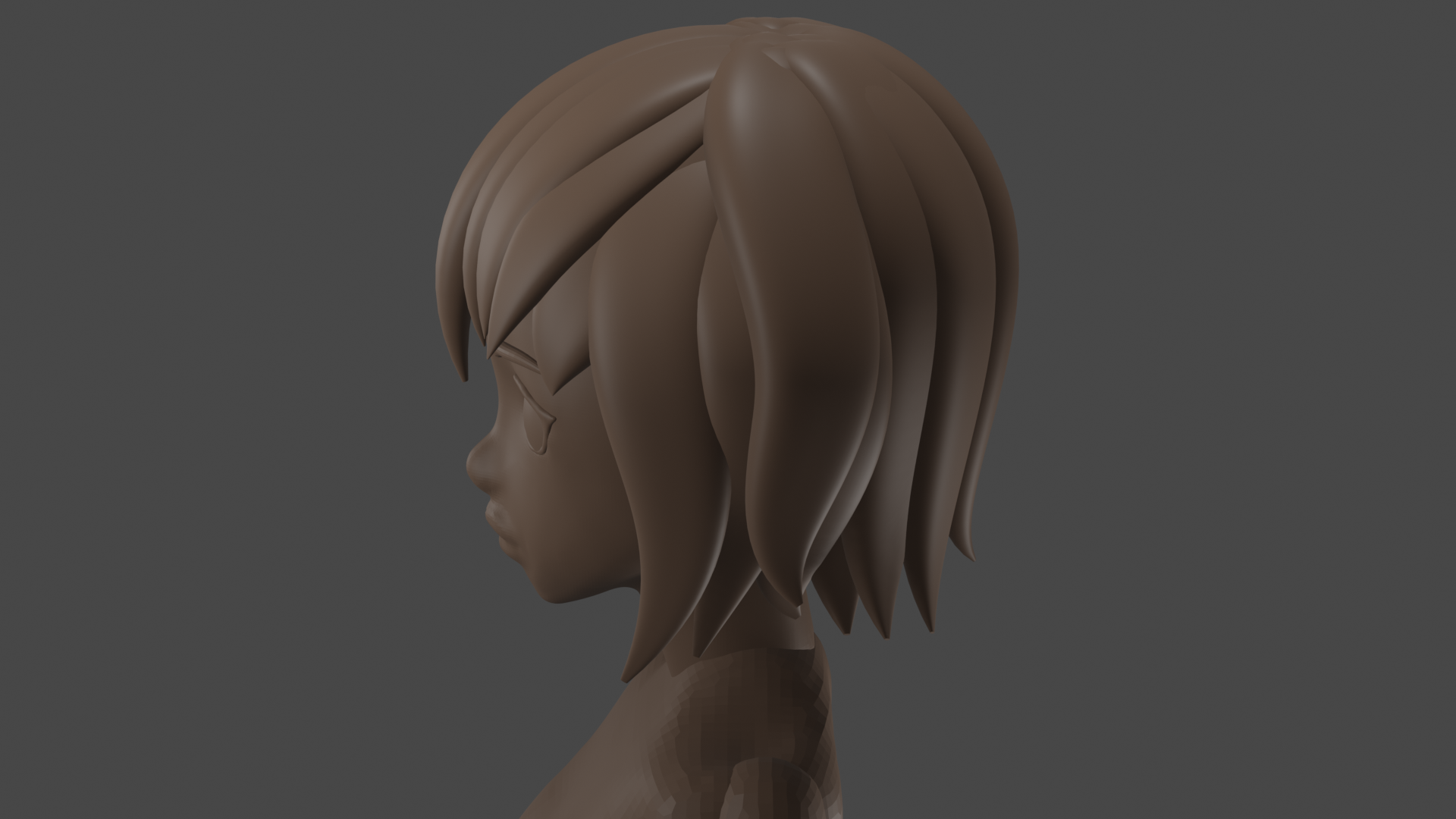 Anime girl face sculp