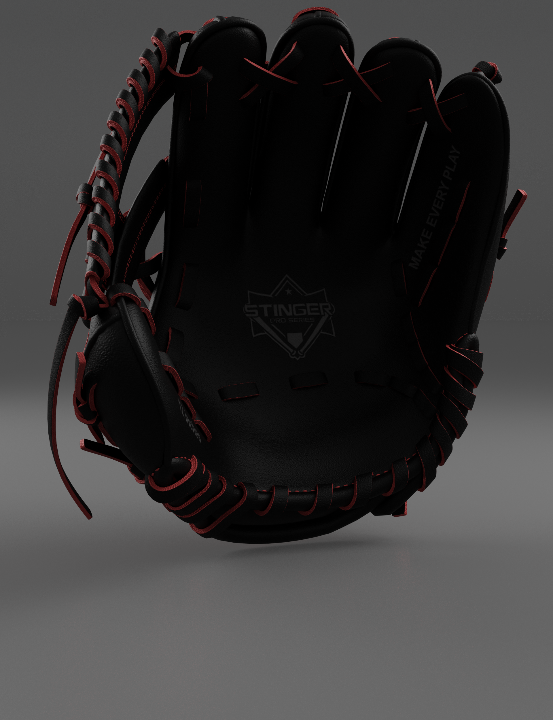 Baseball Glove Black Render