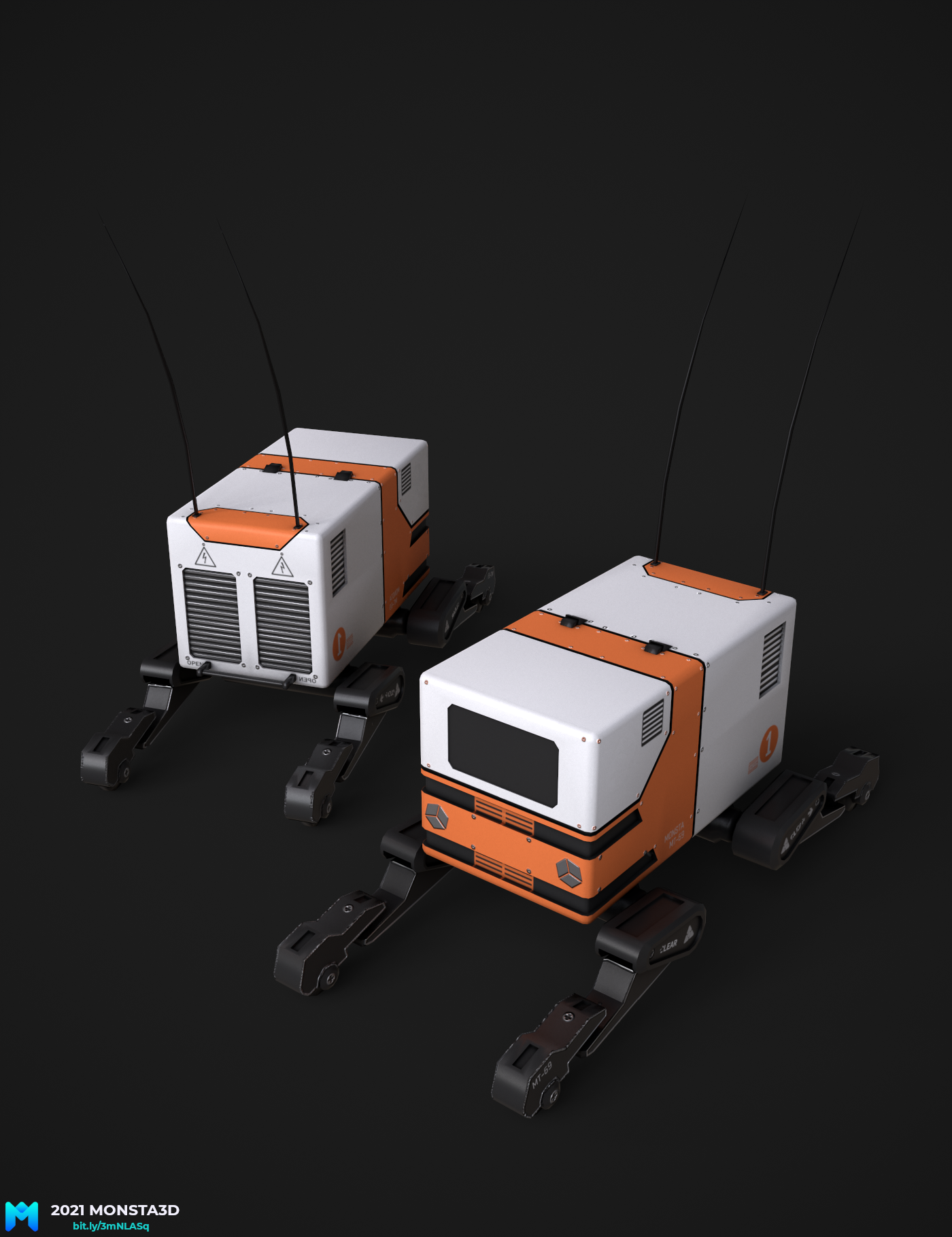 a small pbr dilevery bot  game asset