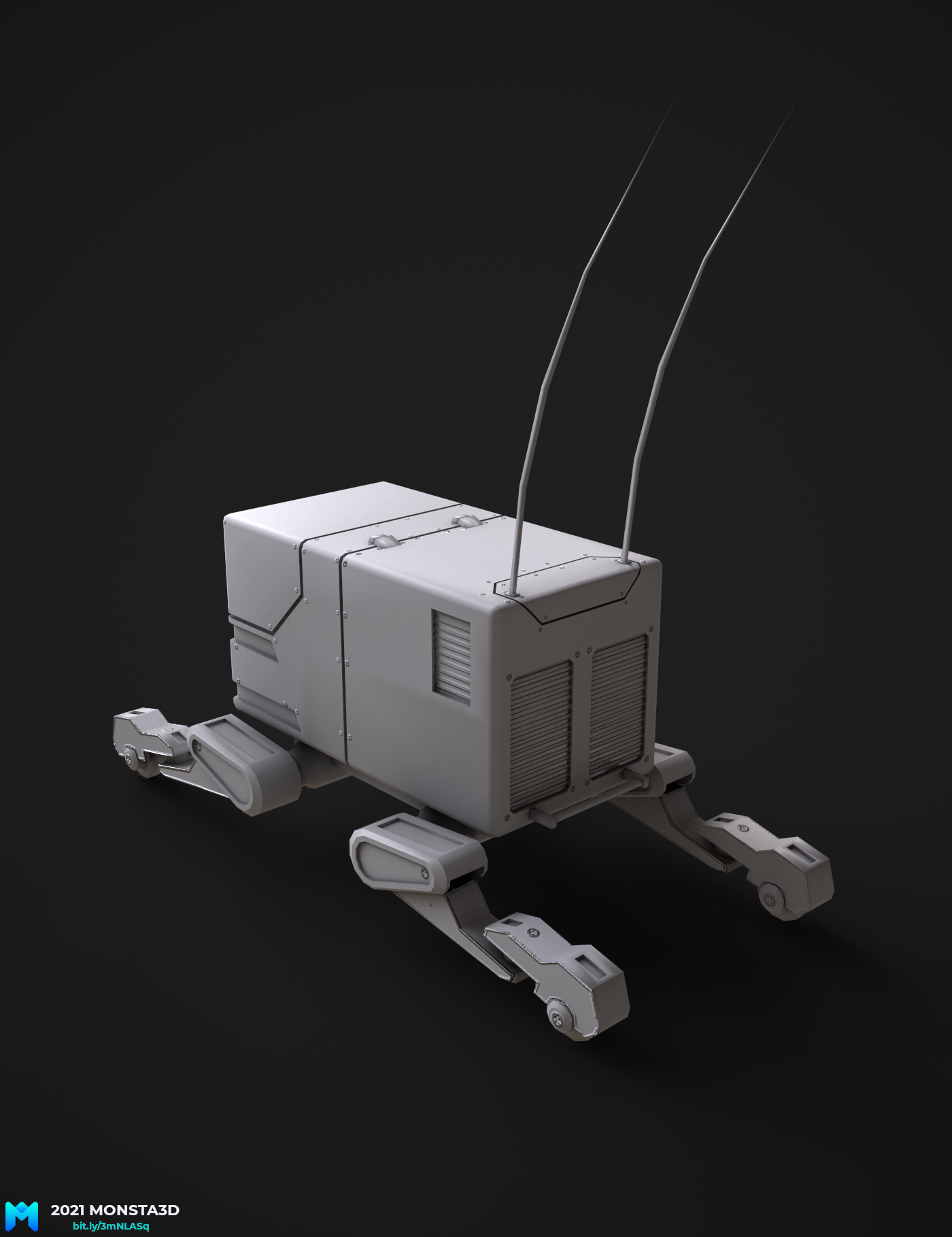 a small pbr dilevery bot  game asset