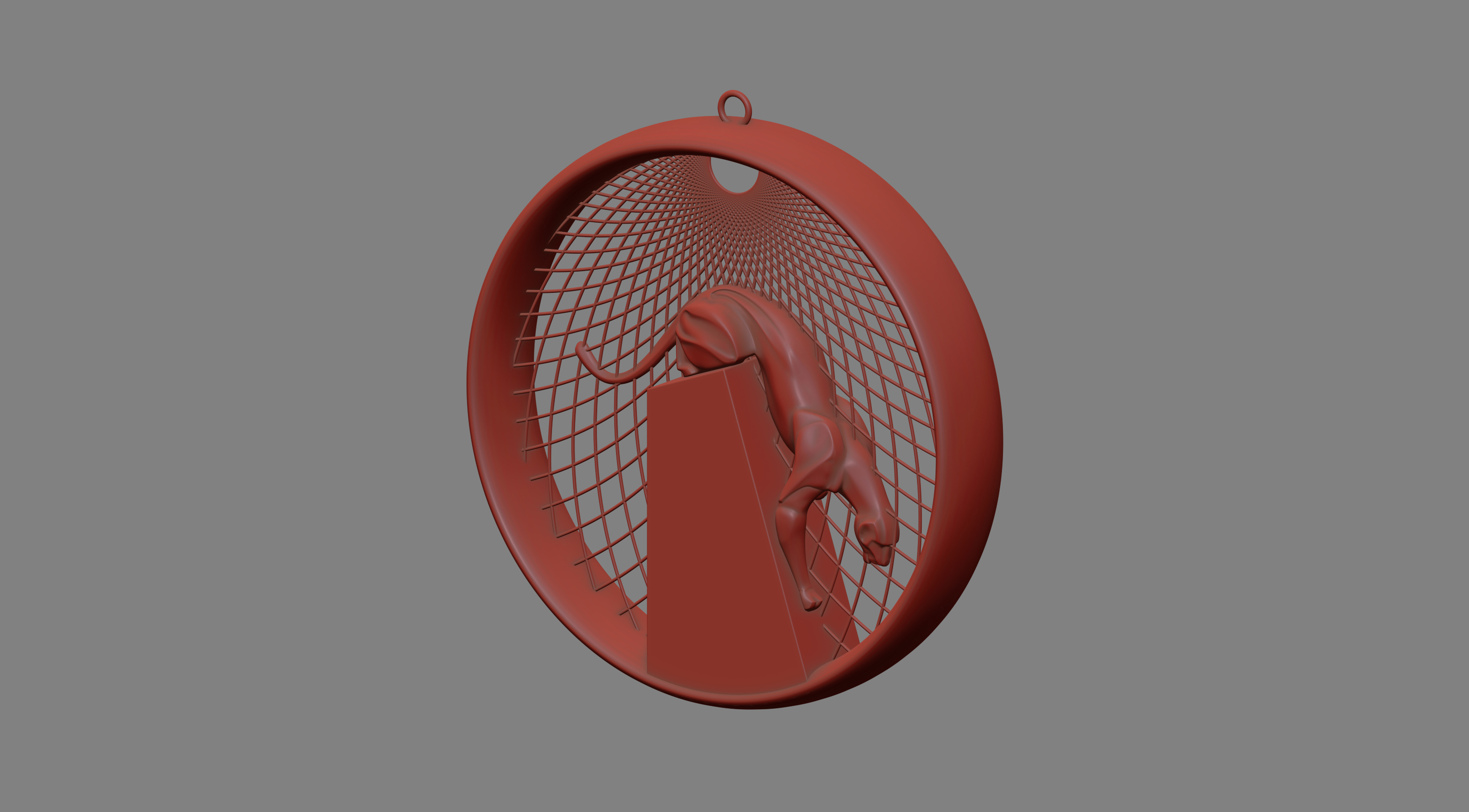 Sculpture Cougar Pendant jewelry Gold 3D print model