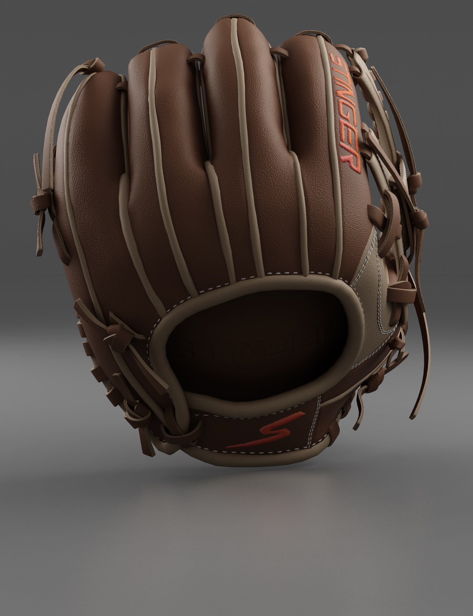 Baseball Glove Brown Render
