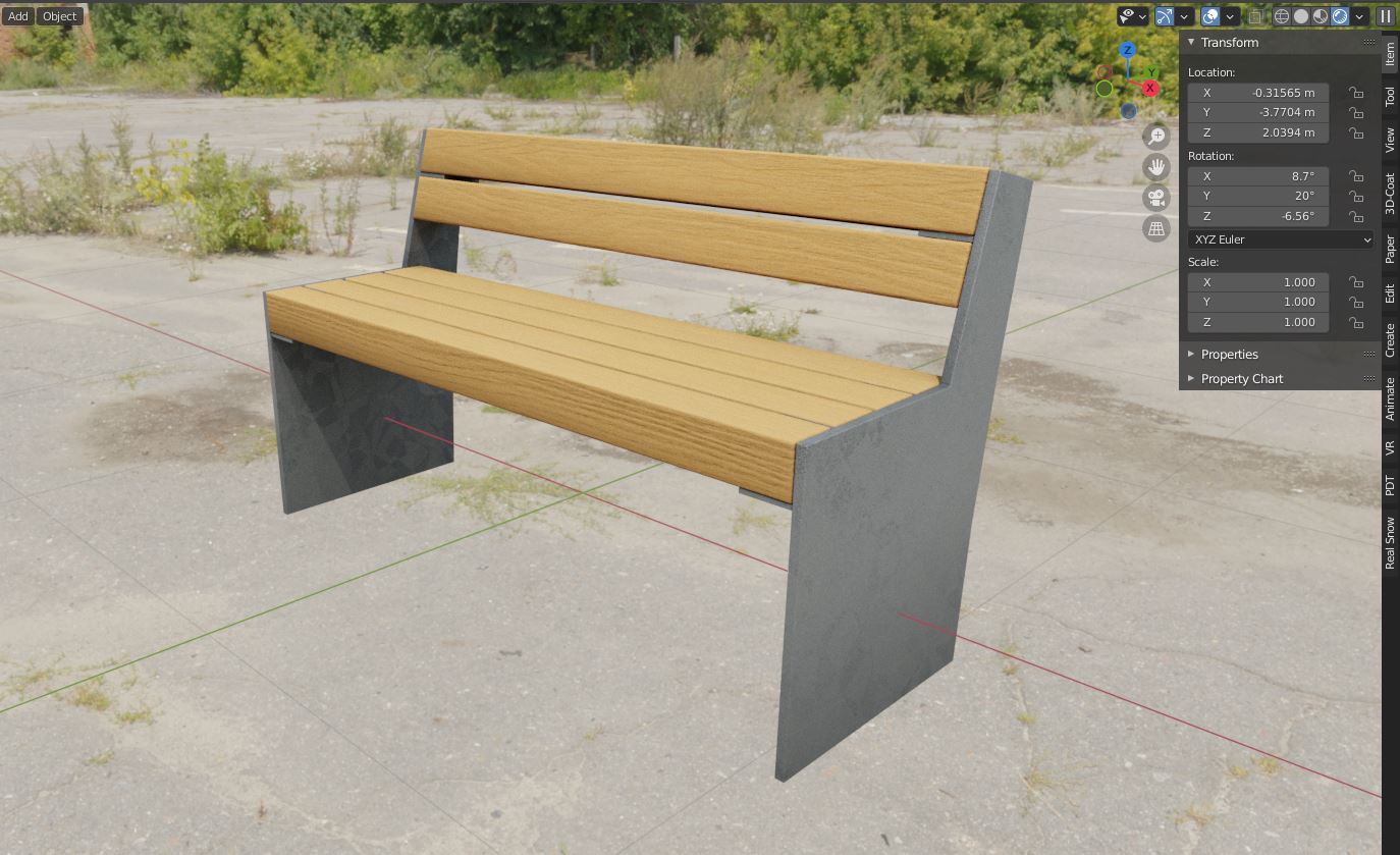 Park Bench 8 Oak 2 Metal Frame 2