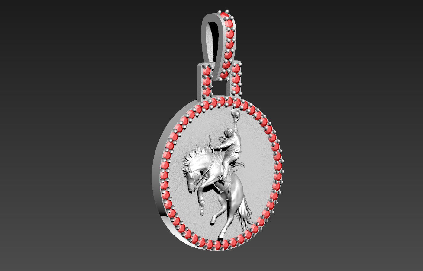 Cowboy Sculpture pendant jewelry gold necklace medallion 3D print model