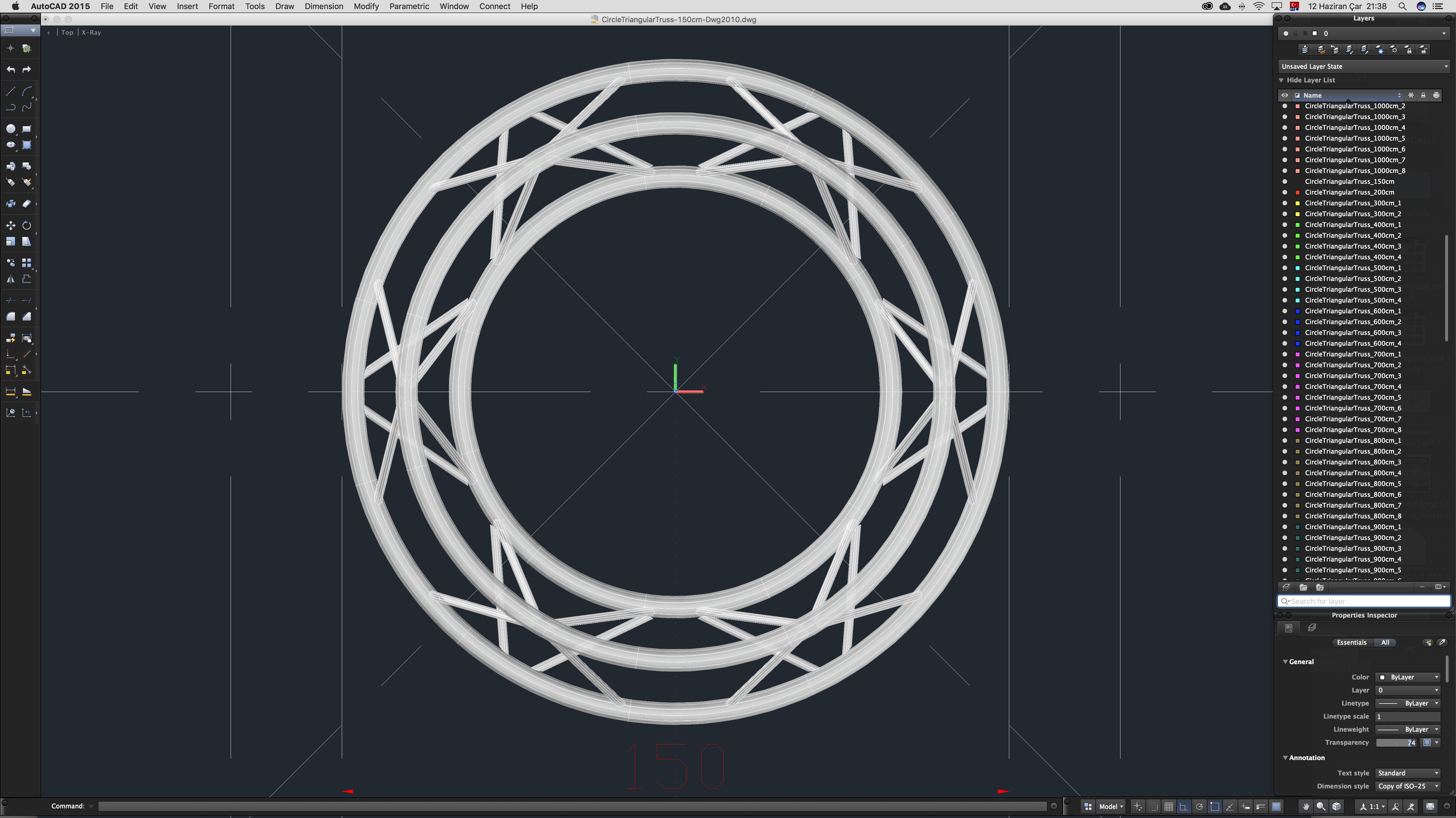 Circle Triangular Truss (Full diameter 150cm) 