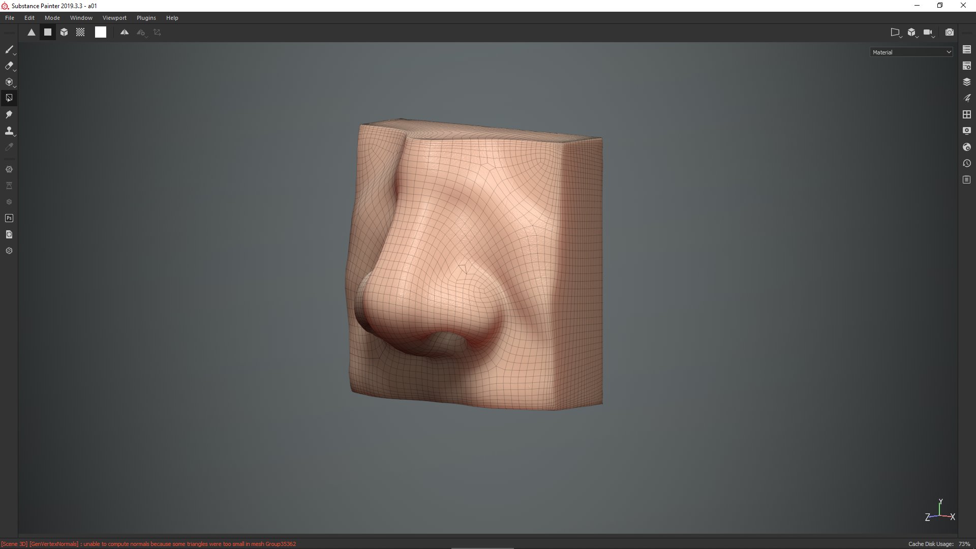 nose high poly low poly model 