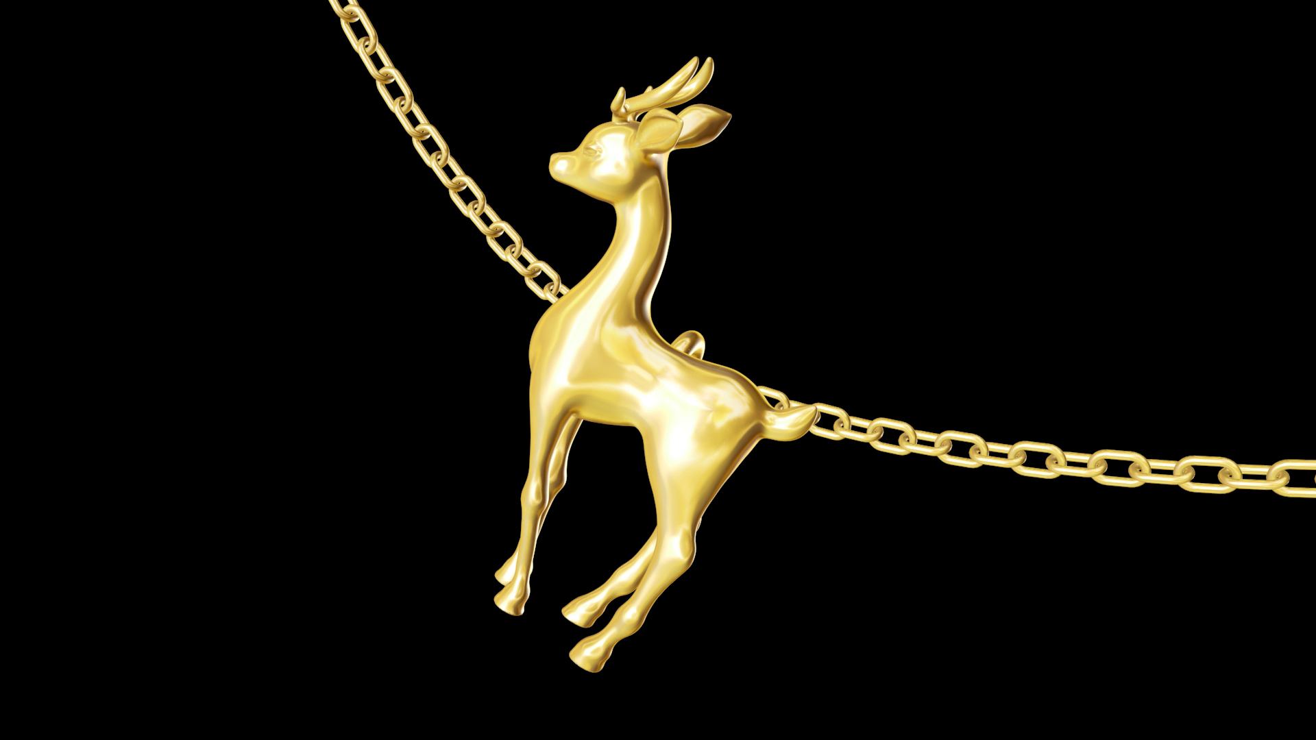 Deer Art pendant jewelry gold necklace medallion 3D print model