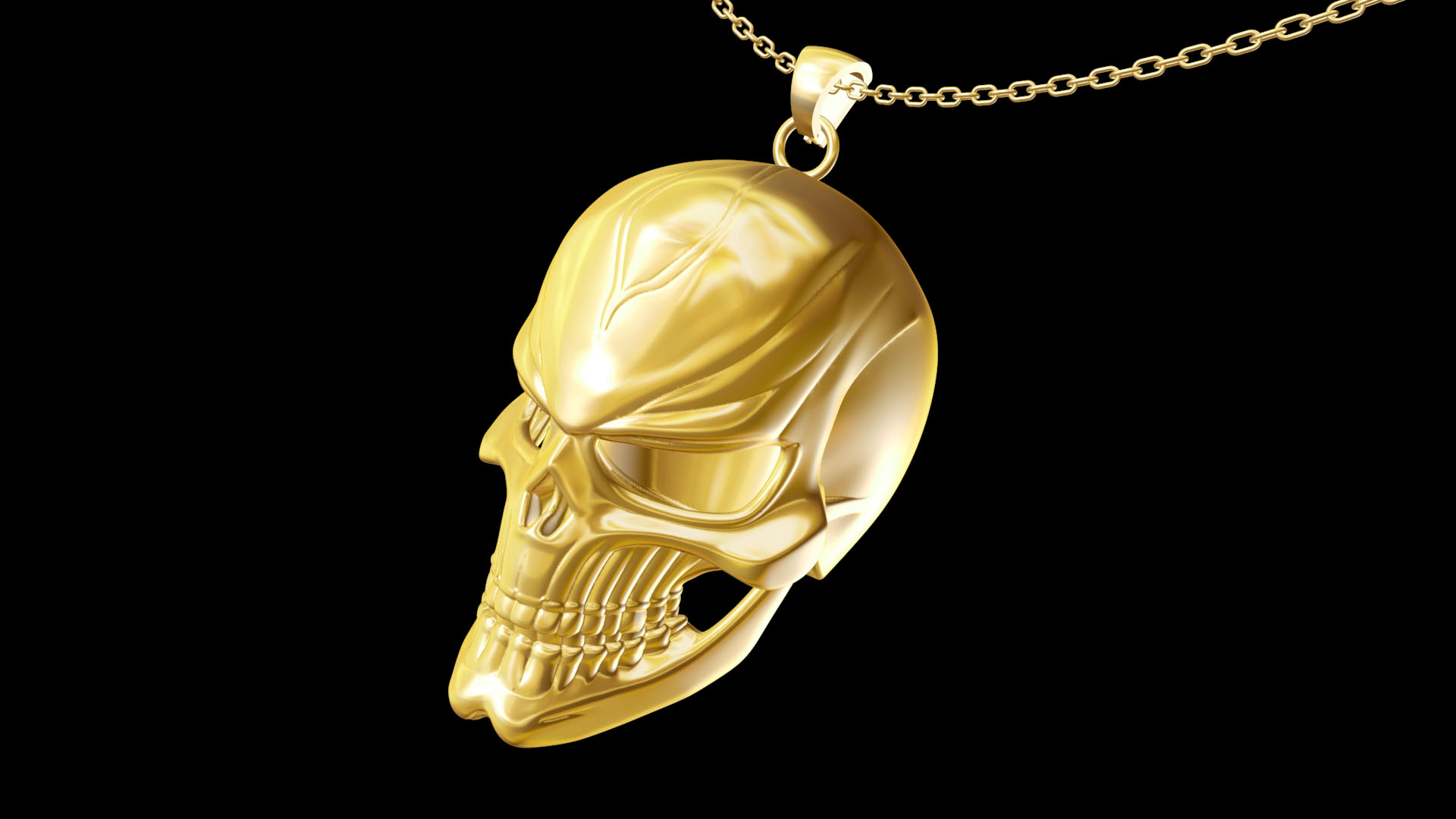 Ghost Rider Helmet pendant jewelry gold necklace