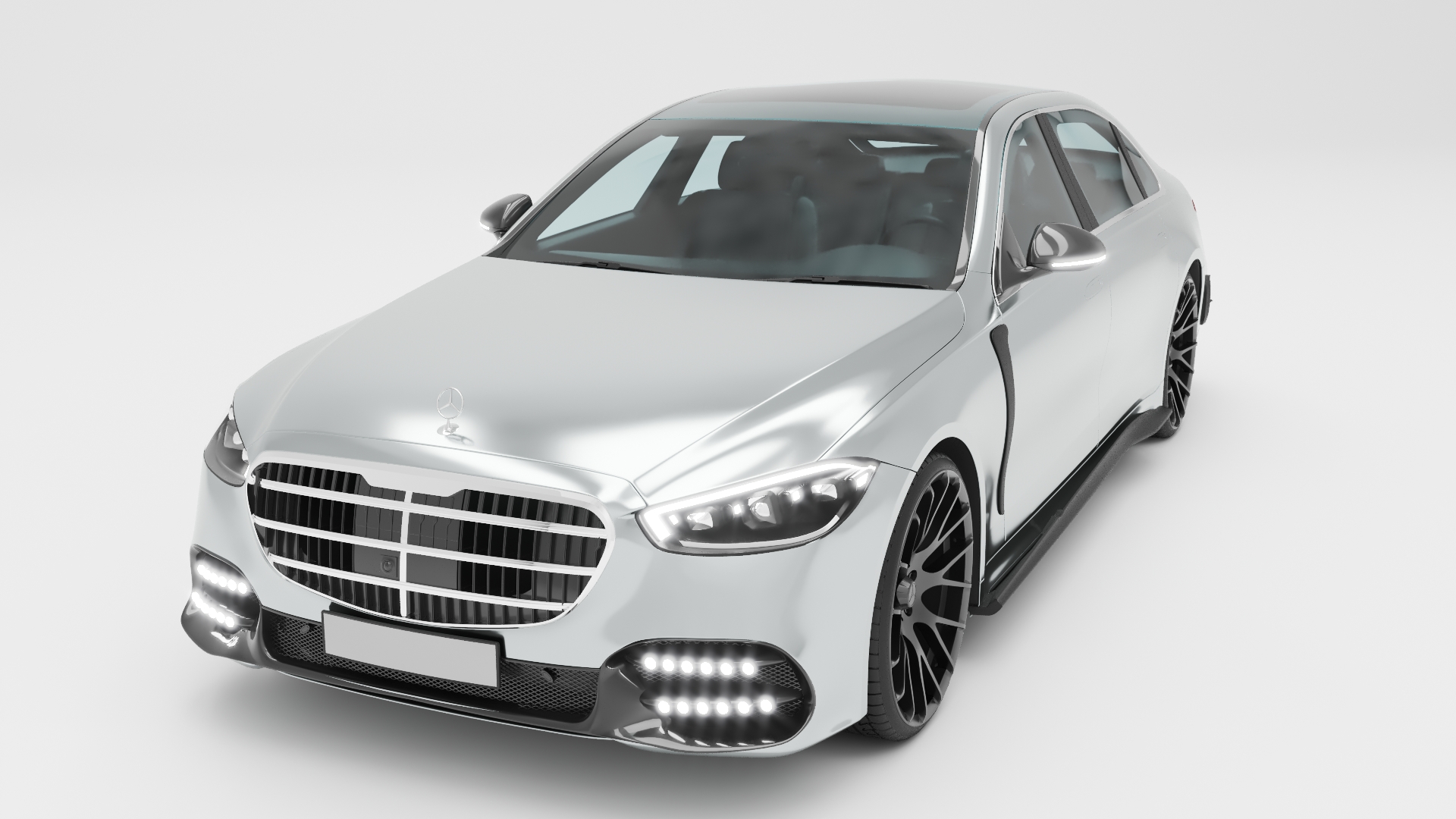 Mercedes Benz S Class 2021 PBR Low-poly 3D model