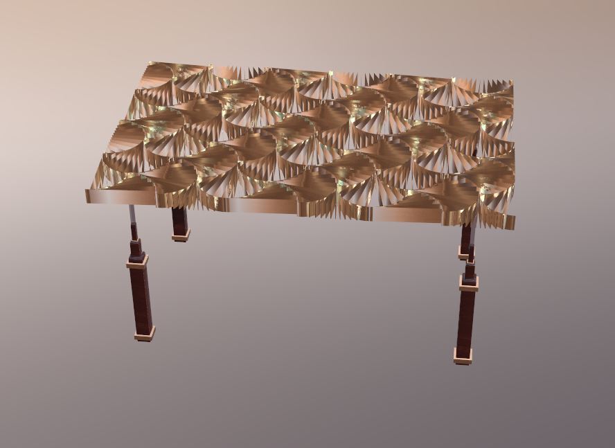 Geometric Pattern Luxury Golden Table for Decorative Spaces Low-poly 3D model