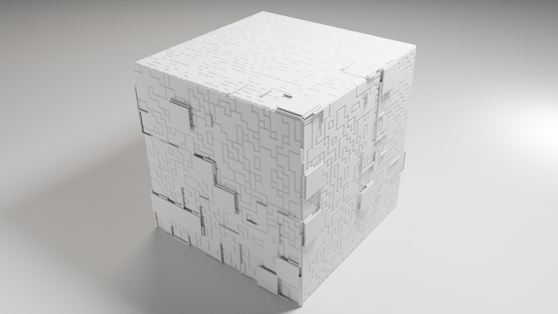 sci-fi cube low poly 3d model