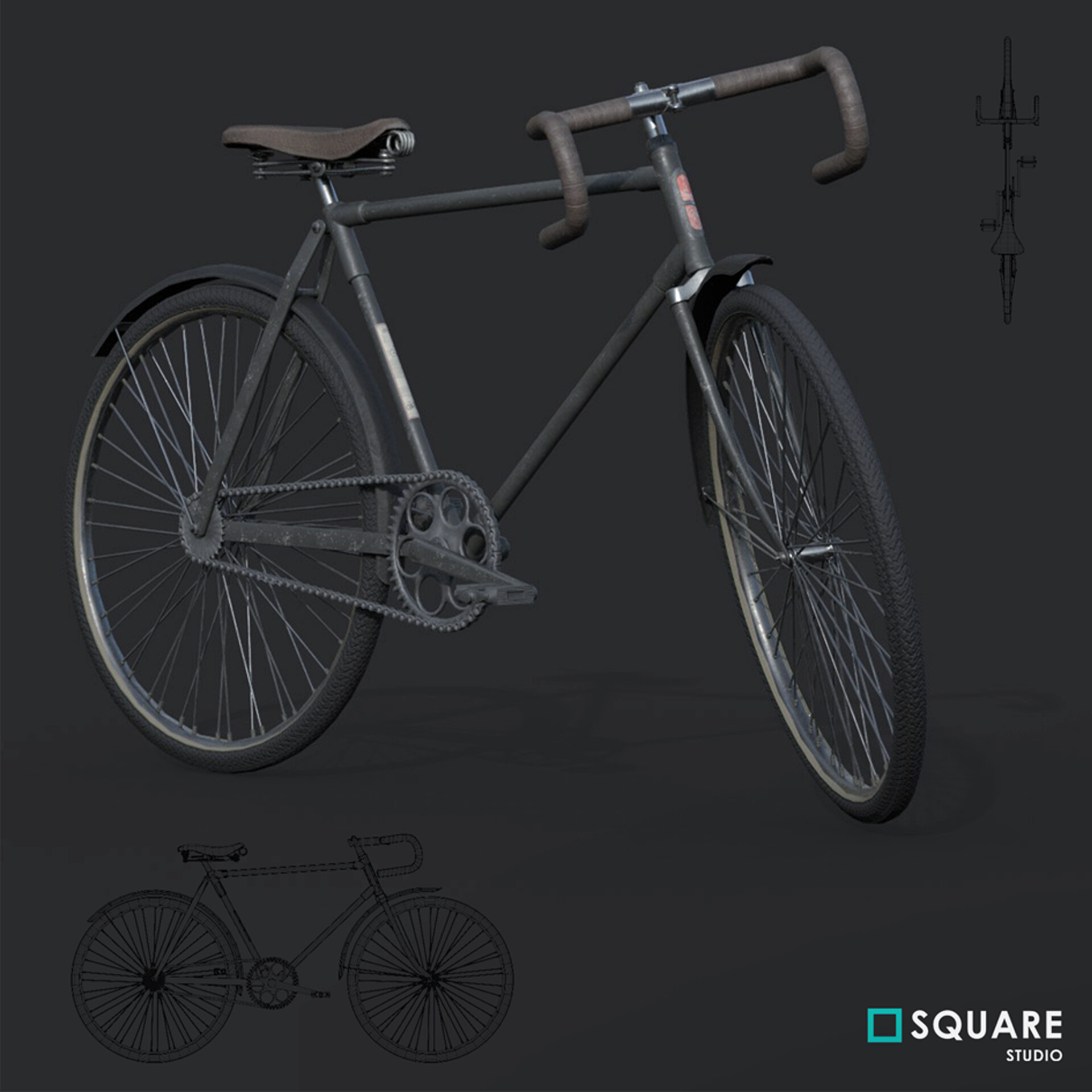 Lowpoly Retro bicycle