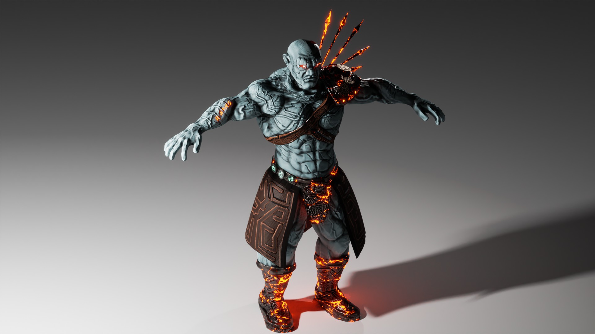 Low Poly Fantasy Runic Orc Warrior