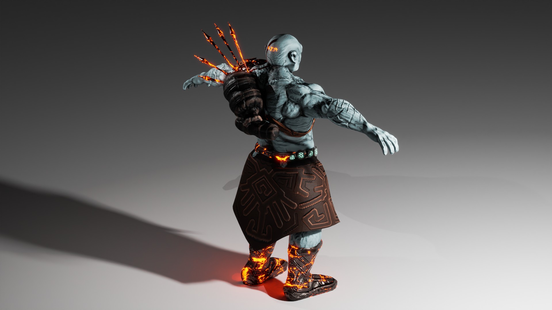 Low Poly Fantasy Runic Orc Warrior