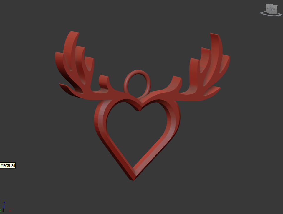 Deer Heart pendant jewelry gold necklace medallion 3d model 3D print model