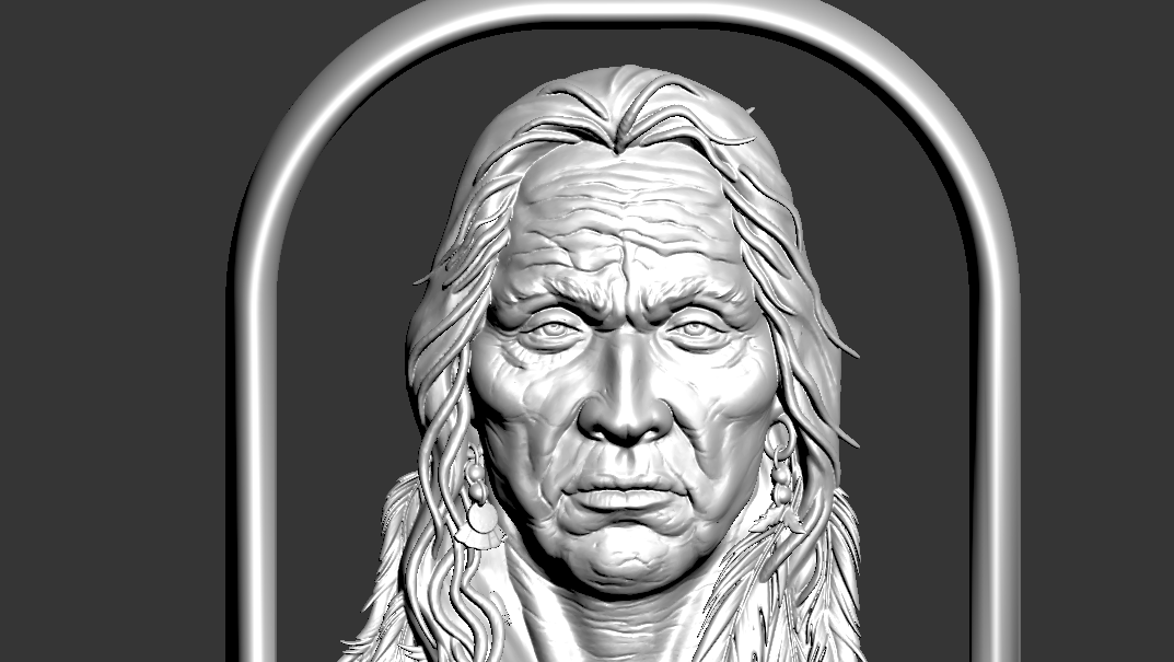 Native American Indian Medicine Man pendant jewelry gold 3D print model