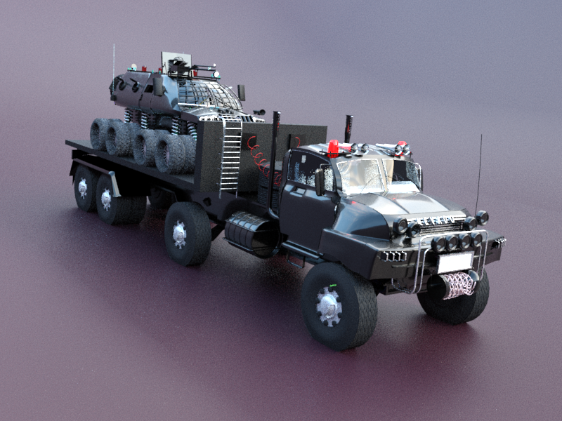 Semi trailer truck military 