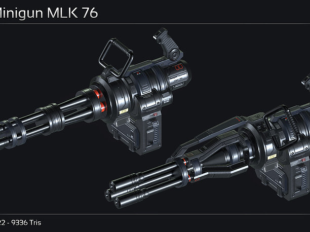 Scifi Minigun MLK 76 3D asset