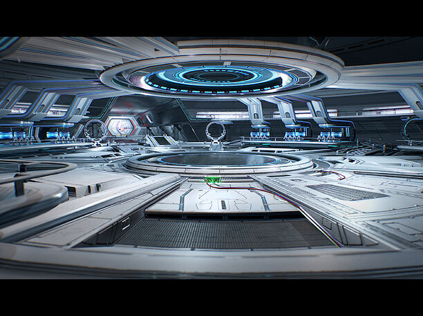3D Sci Fi Hangar Interior game ready game-ready 2