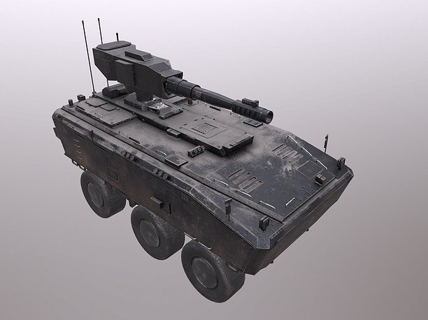 3D model VR / AR ready Low Poly Tank