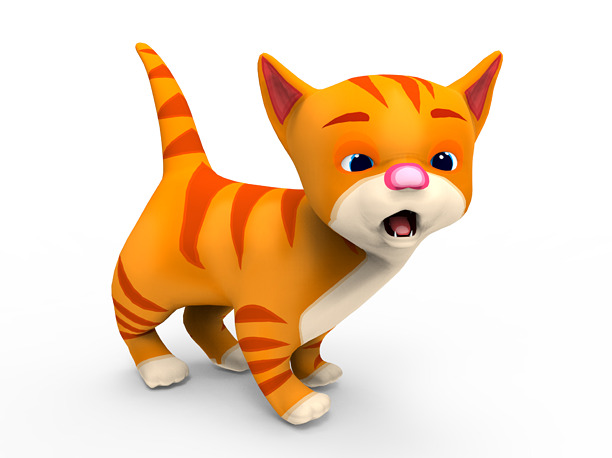 rigged 3d Cartoon Cute Cat Rigged Model