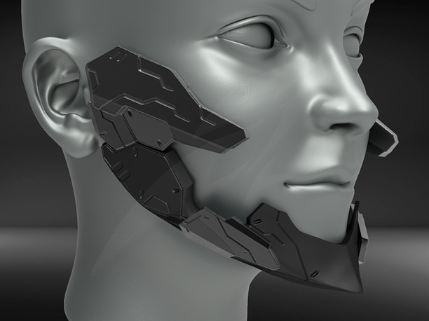 3D printable model Cyborg Jaw Armor V2