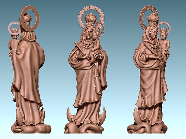 3D print model Virgen de Luna - Virgin of moon - CNC
