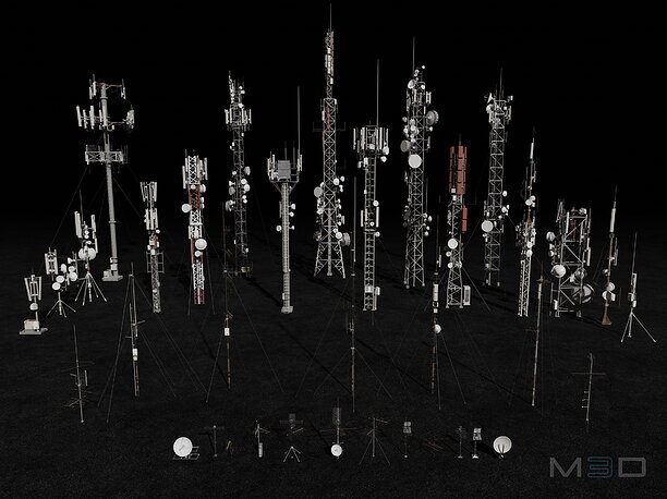 3D asset Antennas Collection