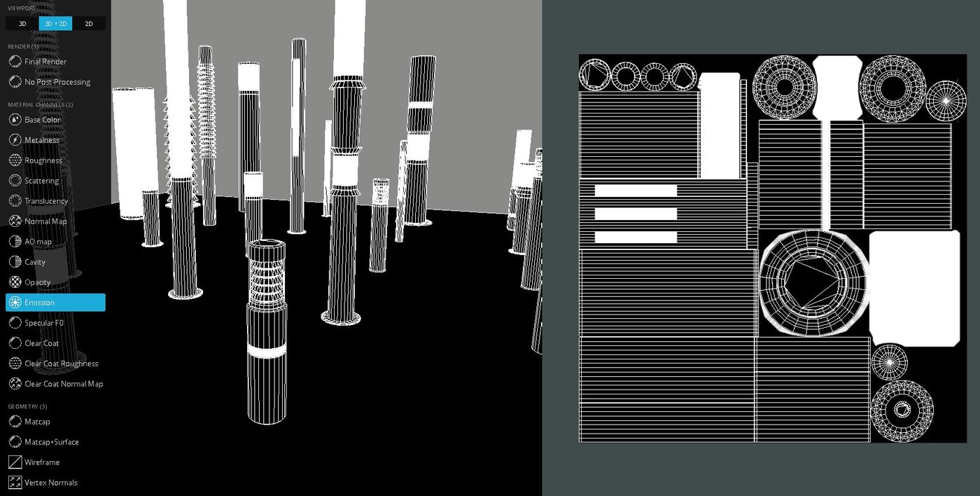 Light Columns Basic (Low-Poly Version) Street Light Set-9