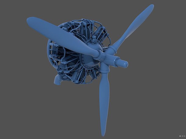 PW R1830 Radial Engine - 1-6 scale 3D printable model