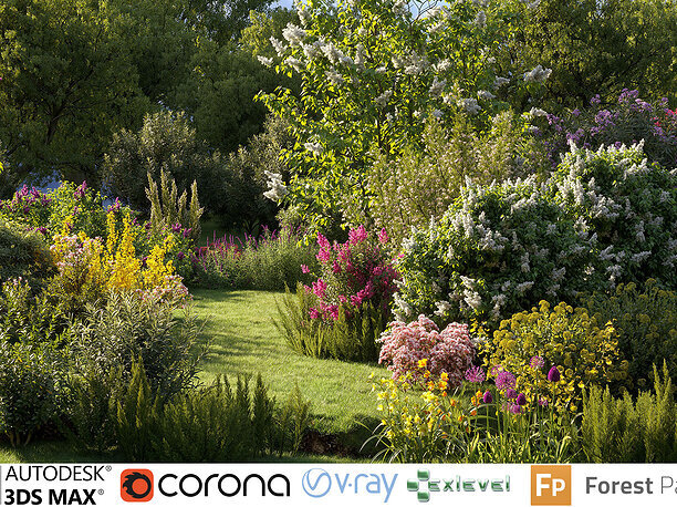 3D Garden shrub flowers Collection- Include GrowFX and 2