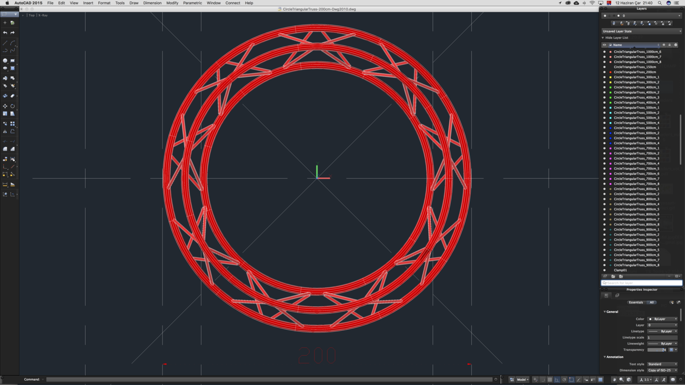 Circle Triangular Truss (Full diameter 200cm) 