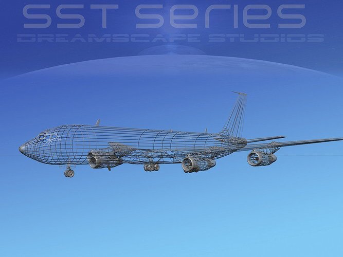 boeing 707 320 ss cargo intl 3d model rigged 3ds lwo lw lws dxf stl dae dwg - Updated Miami