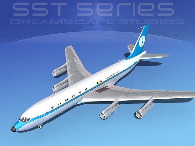boeing 707 320 ss sabena 3d model rigged max 3ds lwo lw lws dxf stl dae - Updated Miami