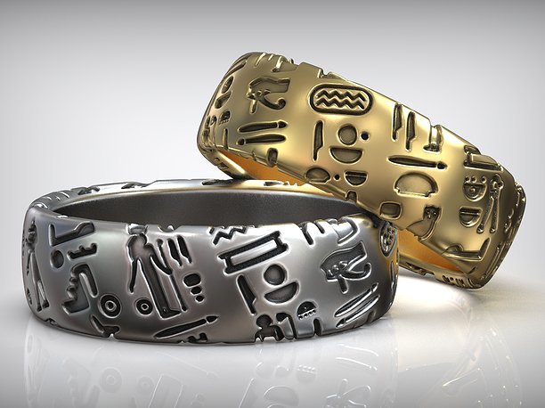 Ancient Egyptian Symbols Amulet Wedding 3D printable model