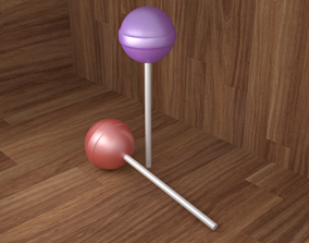 3D model 2 coloured lollipop