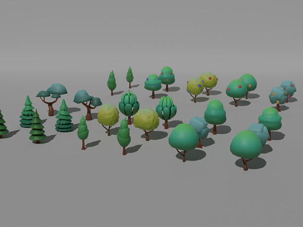 3D fruits Trees Pack
