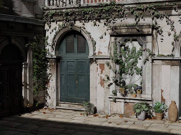 3D asset realtime Italian Venetian Gothic Scene