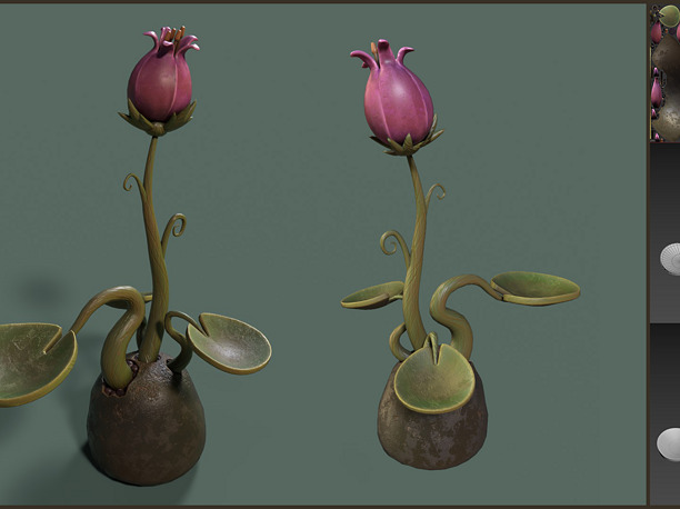 3D asset Stylized Alien Flower