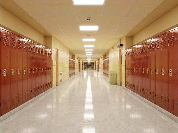 School Hallway 3d Scene