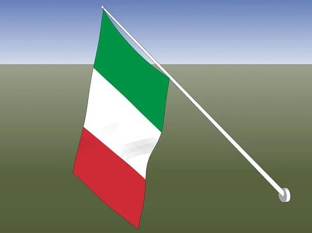 3D model Italy flag - wall mount