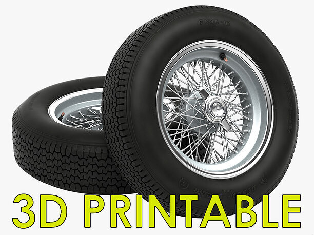 3D printable model Dunlop CR48 tyres - Borrani wheels